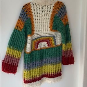 Oversized crochet coat